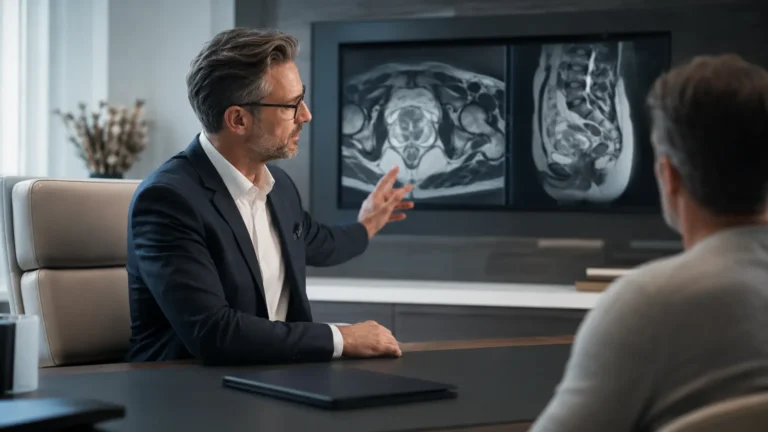 Consultation médicale autour de l’IRM prostatique dans un cabinet d’urologie